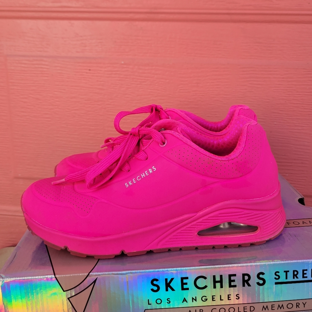 Skechers Womens "NIGHTSHADES" Pink Sneakers